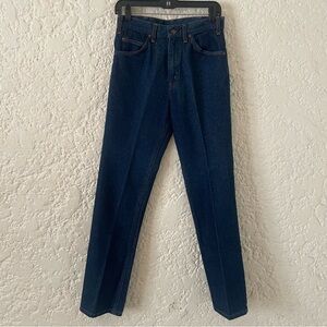 Vintage 1970s Plain Pockets Straight Leg Jeans 100% Cotton Denim USA Made 29x32